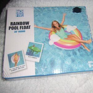 High Five NEW Rainbow inner tube pool float 38in